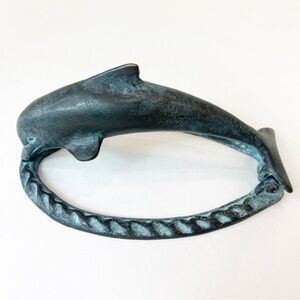 SPI San Pacific Int’l Bronze Metal Dolphin Door Knocker Beach House Cottagecore